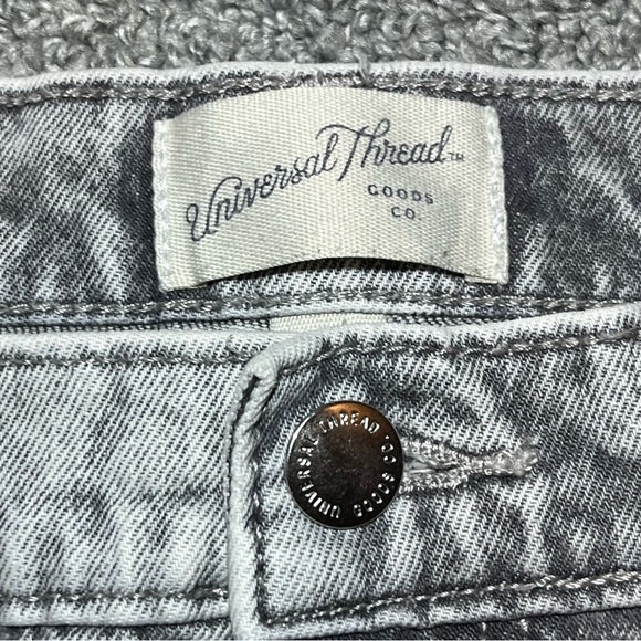 Universal Thread Vintage Straight Jeans Womens Size 12/25 Gray Denim Cropped - Picture 6 of 11